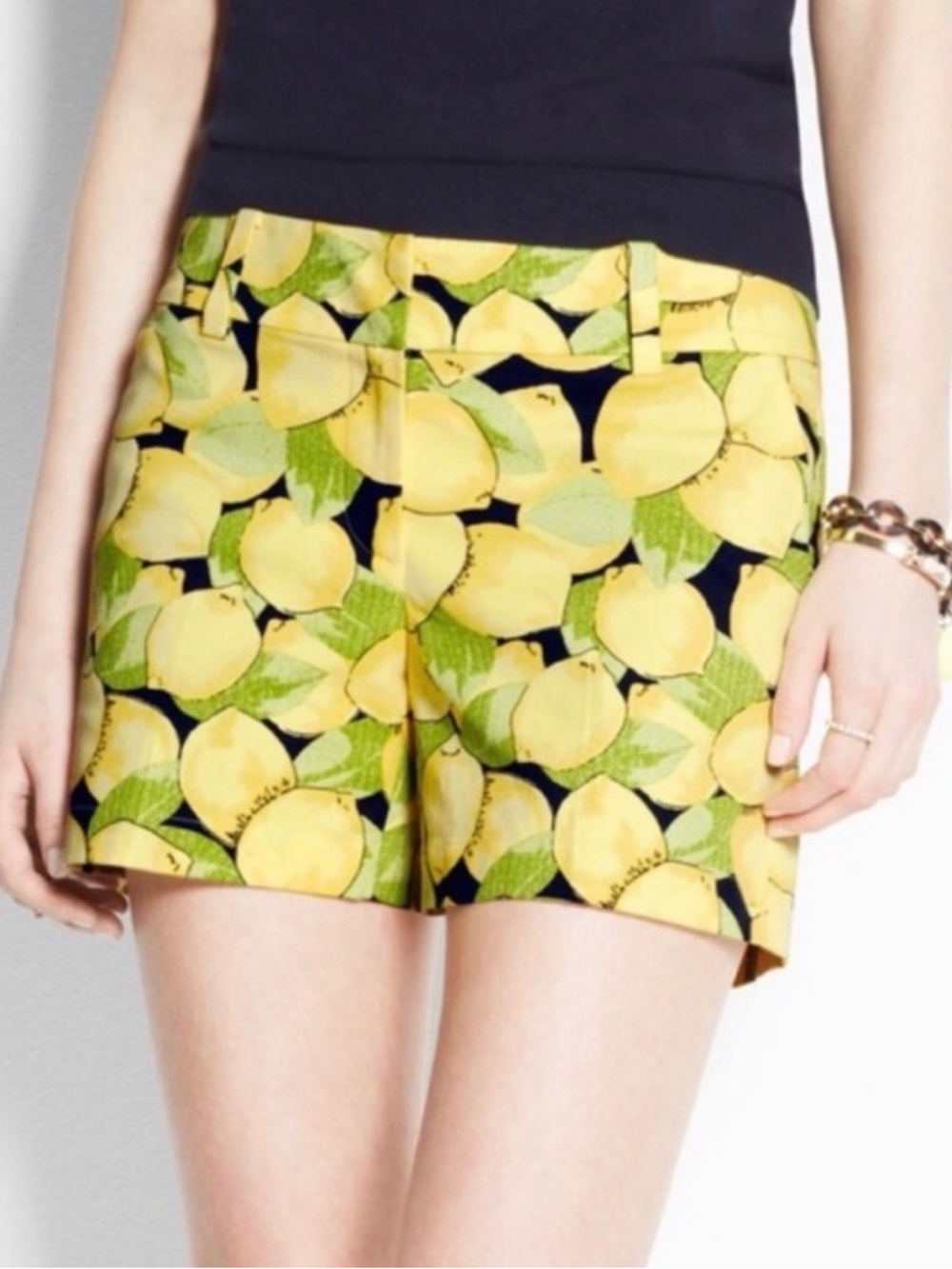 Ann Taylor Lemon Print Summer Shorts